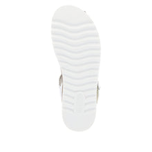 Remonte D0Q55-90 White And Silver Leather Wedge Sandals