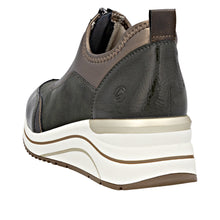 Remonte D0T08-54 Largo Green Combination Zip Front Wedge Trainers