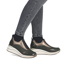 Remonte D0T08-54 Largo Green Combination Zip Front Wedge Trainers