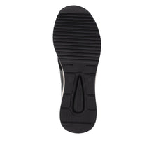 Remonte D0T23-03 Metallic Leather And Scuba Black Combination Wedge Trainers