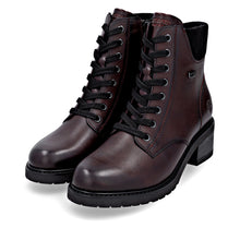 Remonte D1A70-35 Odeon Wine Leather Lace up Block Heeled Tex Ankle Boots