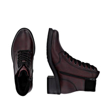 Remonte D1A70-35 Odeon Wine Leather Lace up Block Heeled Tex Ankle Boots