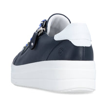 Remonte D1C01-14 Lugano Navy Leather Flatform Trainers