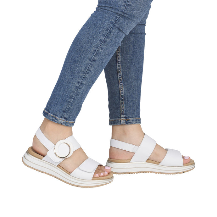 Remonte D1J63-80 Manila White Leather Sandals