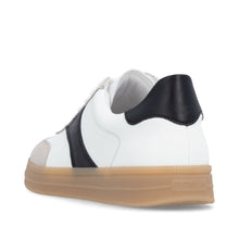 Remonte D2C01-83 Off White And Black Combination Leather Trainers