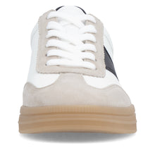 Remonte D2C01-83 Off White And Black Combination Leather Trainers