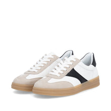 Remonte D2C01-83 Off White And Black Combination Leather Trainers