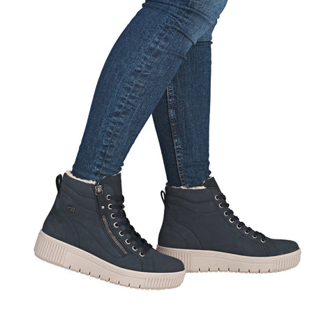 Remonte D3B71-14 Corado Navy Leather Tex Trainer Boots