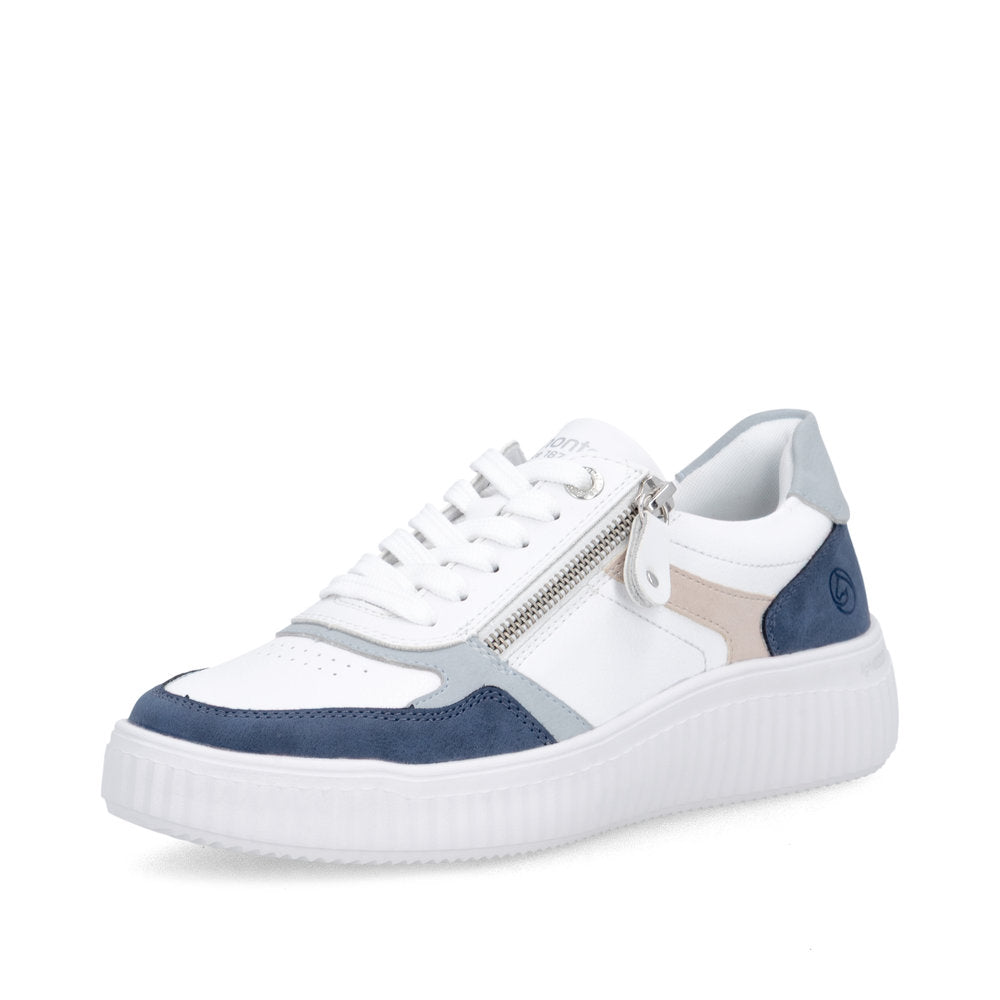 Remonte D3E05-80 Moreila Blue And White Combination Leather Trainers