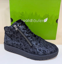 Waldlaufer 754807 200 001  H-Yuna Black Textured Leather Trainer Boots