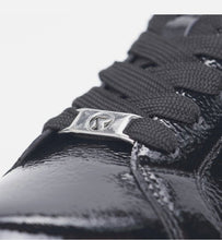Rieker Evolution W0501-00 Crashlack Black Patent Leather Flatform Trainers