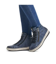 Remonte D0772-14 Ottawa Blue Leather Tex High Top Trainer Style Boots