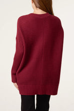 Ribbed Knit V-Neck Longline Jumper (5 Colours)