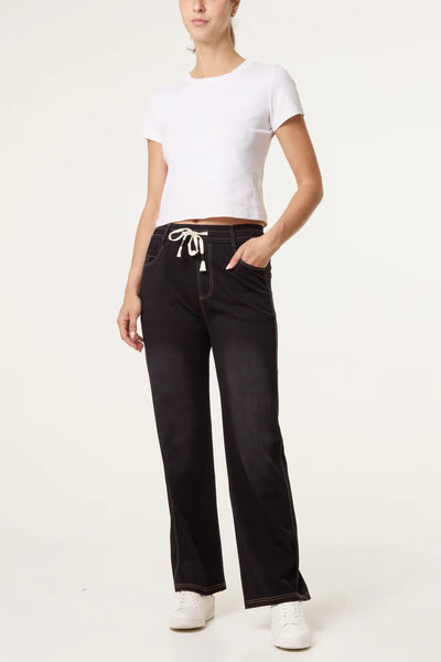Magic Wide Leg Stretchy Black denim Jeans