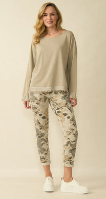 D.E.C.K By Decollage 723606 Plain Stretchy Long Sleeved Satin Trim Top (6 Colours)