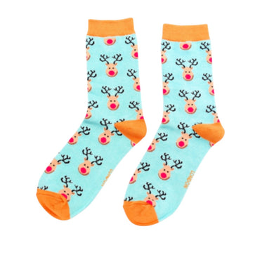 Miss Sparrow SKS339 Duck Egg Reindeer Bamboo Socks