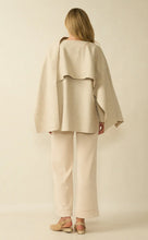 D.E.C.K By Decollage 16772 Beige One Button Cape Style Jacket