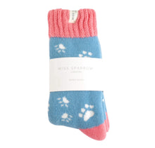 Miss Sparrow TSW022 Winter Denim Paw Prints Socks