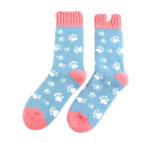 Miss Sparrow TSW022 Winter Denim Paw Prints Socks