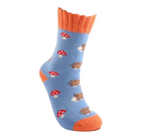 Miss Sparrow TSW017 Cornflour Blue Winter Hedgehog & Toadstool