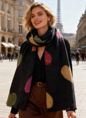 Megan Multi-Coloured Large Hearts Scarf