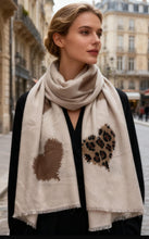 Libby Leopard And Zebra Large Hearts Scarf (5 Colours)