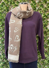 Hannah Cashmere Mix Heart Print Scarf (3 Colours)