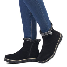 Rieker Z4266-00 Black Suede Leather Tex Ankle Boots