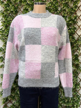 Multi Square Design Crew Neck Jumper (2 Colours)