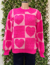 Crew Neck Block Heart Design Jumper (4 Colours)