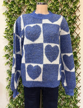 Crew Neck Block Heart Design Jumper (4 Colours)