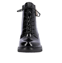 Remonte D1A72-01 Lagro Black Patent Block Heel Ankle Boots