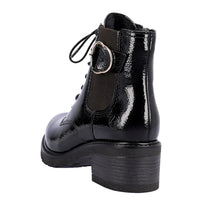 Remonte D1A72-01 Lagro Black Patent Block Heel Ankle Boots