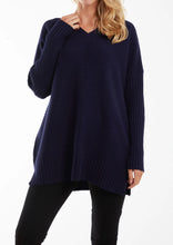 Ribbed Knit V-Neck Longline Jumper (5 Colours)