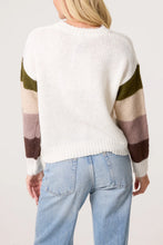 Round Neck Embroidery Flower Print And Striped Detail Jumper (2 Colours)
