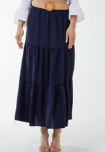 Plain Belted Tiered Style Maxi Skirt (2 Colours)