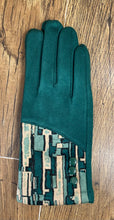Abstract Pattern Suedette Gloves With Button Detail (5 Colours)