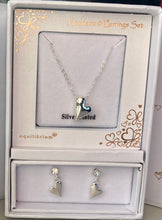 Silver Plated Minimalistic Solid Heart Necklace And Earrings Gift Set