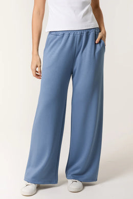 Plain Stretchy Wide Leg Trousers With Pockets (2 Colours)