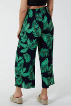 Tropical Wide Leg Pleated Cropped Trousers (2 Colours)