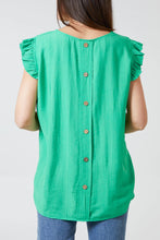 Frill Sleeve Button Back Top (8 Colours)