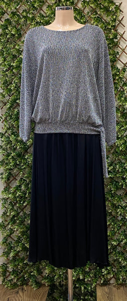 D.E.C.K By Decollage 9718 Black Midaxi Satin Skirt