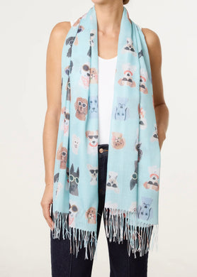 Light Weight Dogs With Sunglasses Design Scarf (2 Colours)