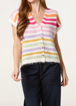Striped Colourful Knit Vest Style Cardigan (3 Colours)