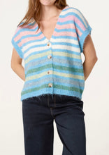 Striped Colourful Knit Vest Style Cardigan (3 Colours)