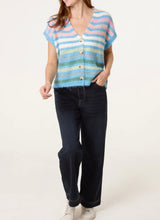 Striped Colourful Knit Vest Style Cardigan (3 Colours)