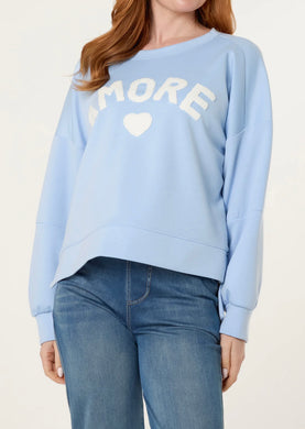 Amore Round Neck High Low Hem Sweatshirt Top (4 Colours)