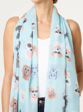 Light Weight Dogs With Sunglasses Design Scarf (2 Colours)