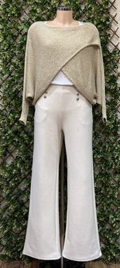 Jane Soft Gold Fleck Crossover Jumper