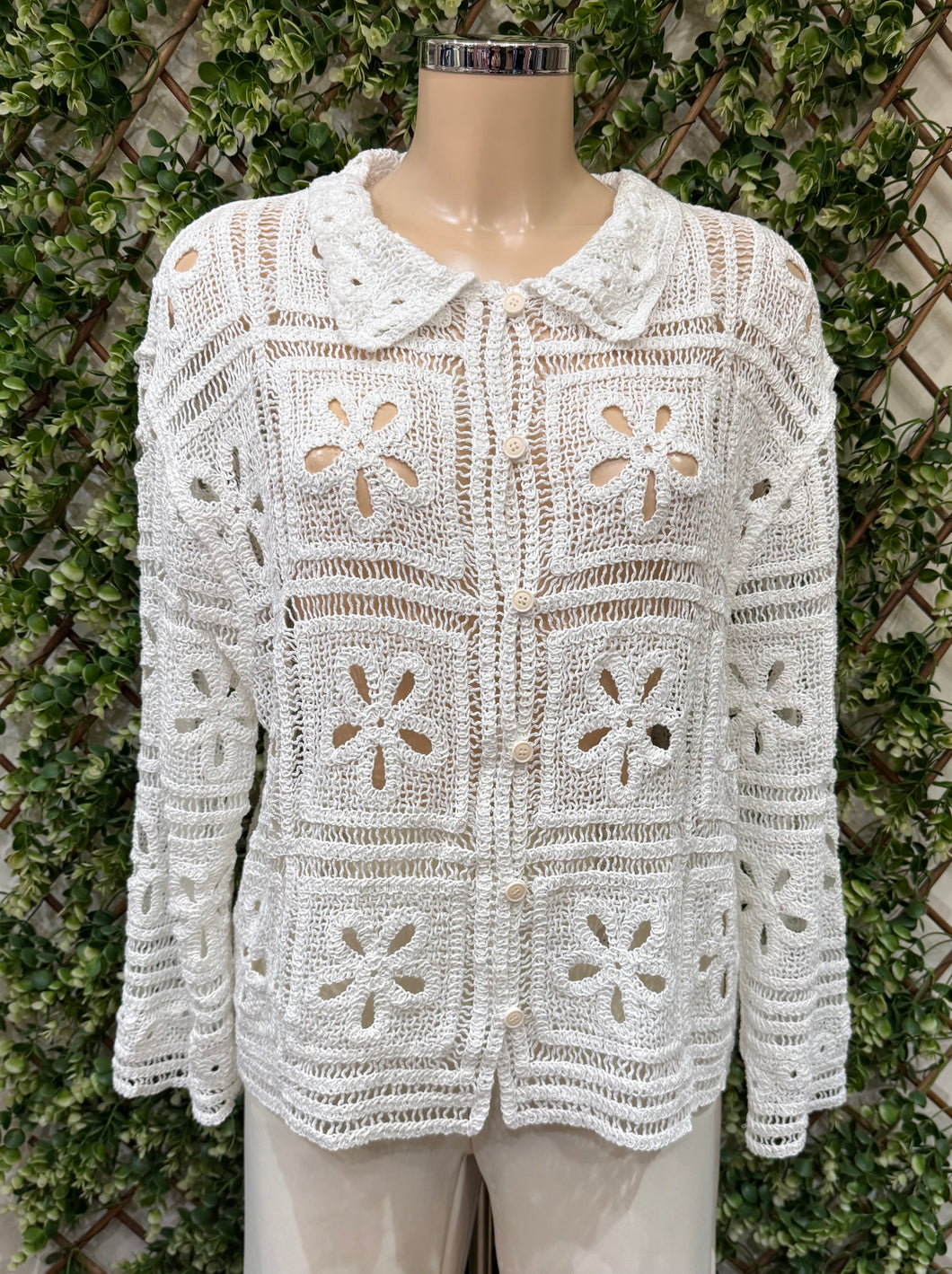 Cotton Crochet Shirt (2 Colours)